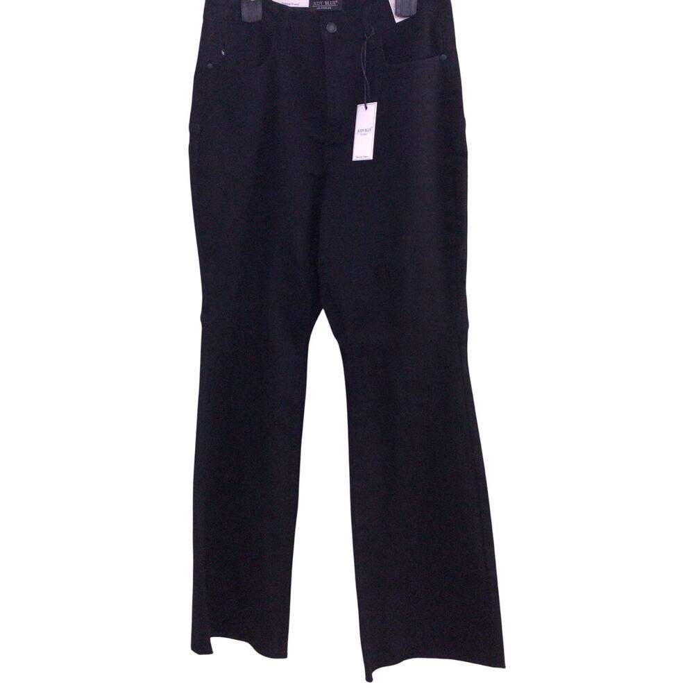 Judy Blue Womens High Rise Flare Fit Black Wash Pants Size 14W Regular